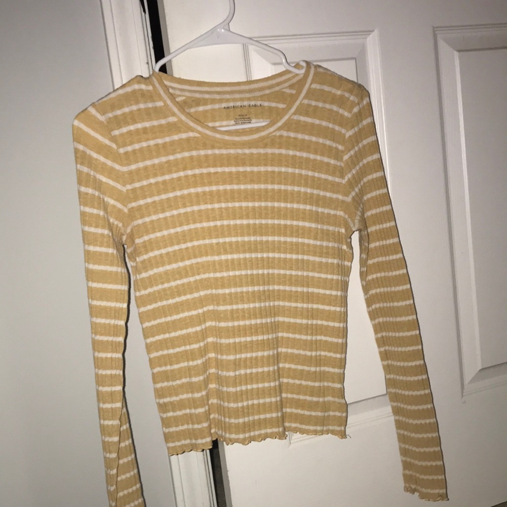 yellow & white striped long sleeve